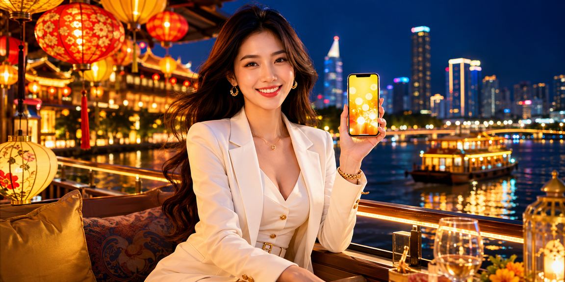 Người chơi sử dụng điện thoại xem voucher tại khu chợ đêm Sài Gòn